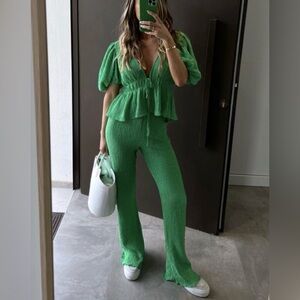 Zara Green Women's Pants Set